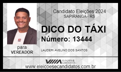 Candidato DICO DO TÁXI 2024 - SAPIRANGA - Eleições