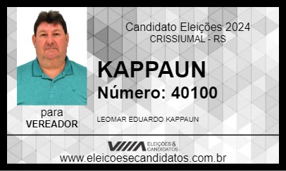 Candidato KAPPAUN 2024 - CRISSIUMAL - Eleições