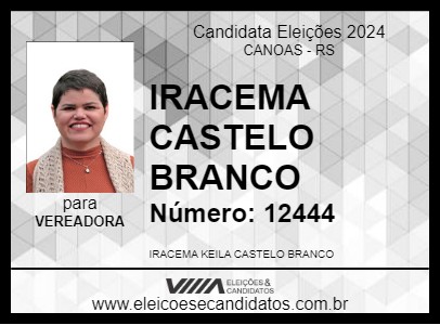 Candidato IRACEMA CASTELO BRANCO 2024 - CANOAS - Eleições