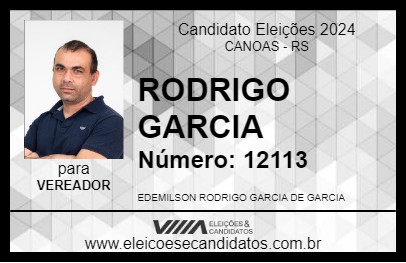 Candidato RODRIGO GARCIA 2024 - CANOAS - Eleições