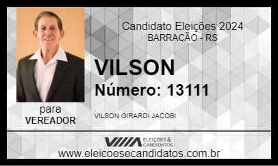 Candidato VILSON 2024 - BARRACÃO - Eleições