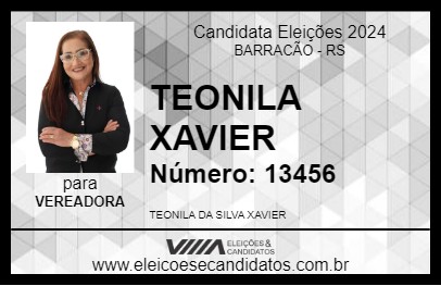 Candidato TEONILA XAVIER 2024 - BARRACÃO - Eleições