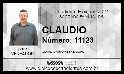 Candidato CLAUDIO 2024 - SAGRADA FAMÍLIA - Eleições