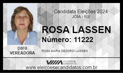 Candidato ROSA LASSEN 2024 - JÓIA - Eleições