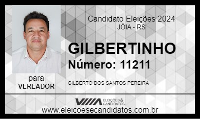 Candidato GILBERTINHO 2024 - JÓIA - Eleições