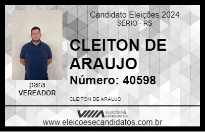 Candidato CLEITON DE ARAUJO 2024 - SÉRIO - Eleições