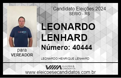 Candidato LEONARDO LENHARD 2024 - SÉRIO - Eleições