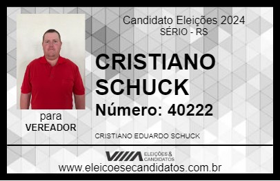 Candidato CRISTIANO SCHUCK 2024 - SÉRIO - Eleições