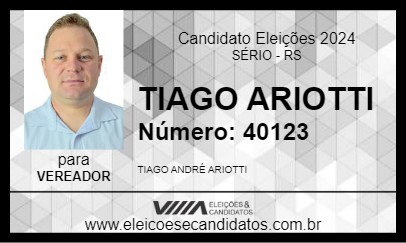 Candidato TIAGO ARIOTTI 2024 - SÉRIO - Eleições