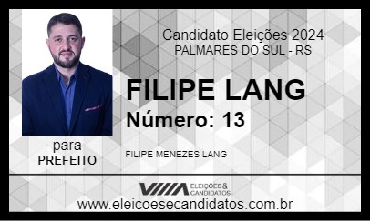 Candidato FILIPE LANG 2024 - PALMARES DO SUL - Eleições