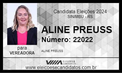 Candidato ALINE PREUSS 2024 - SINIMBU - Eleições