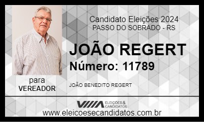 Candidato JOÃO REGERT 2024 - PASSO DO SOBRADO - Eleições