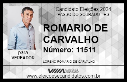 Candidato ROMARIO DE CARVALHO 2024 - PASSO DO SOBRADO - Eleições