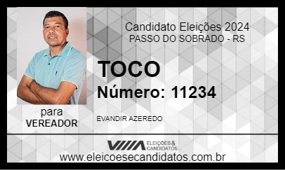 Candidato TOCO 2024 - PASSO DO SOBRADO - Eleições