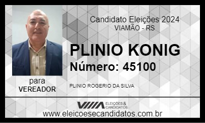 Candidato PLINIO KONIG 2024 - VIAMÃO - Eleições