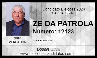 Candidato ZE DA PATROLA 2024 - GARIBALDI - Eleições