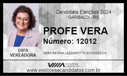 Candidato PROFE VERA 2024 - GARIBALDI - Eleições