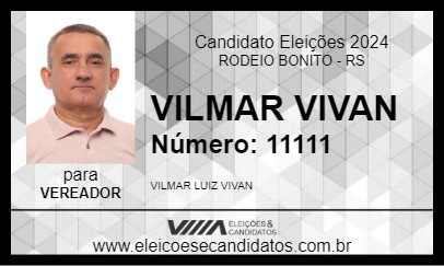 Candidato VILMAR VIVAN 2024 - RODEIO BONITO - Eleições