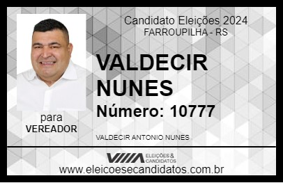 Candidato VALDECIR NUNES 2024 - FARROUPILHA - Eleições