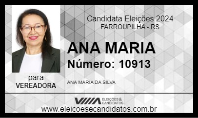 Candidato ANA MARIA 2024 - FARROUPILHA - Eleições