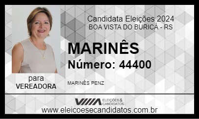 Candidato MARINÊS 2024 - BOA VISTA DO BURICÁ - Eleições