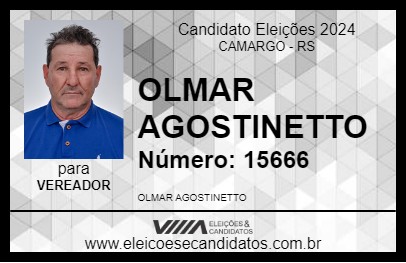 Candidato OLMAR AGOSTINETTO 2024 - CAMARGO - Eleições