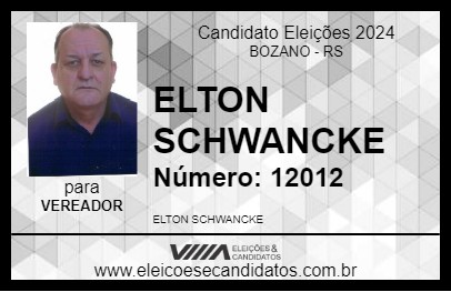 Candidato ELTON SCHWANCKE 2024 - BOZANO - Eleições