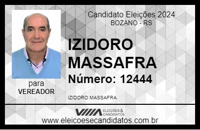 Candidato IZIDORO MASSAFRA 2024 - BOZANO - Eleições