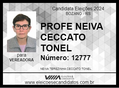 Candidato PROFE NEIVA CECCATO TONEL 2024 - BOZANO - Eleições