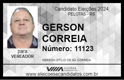 Candidato GERSON CORREIA 2024 - PELOTAS - Eleições