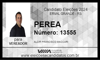 Candidato PEREA 2024 - ERVAL GRANDE - Eleições