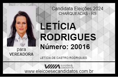 Candidato LETÍCIA RODRIGUES 2024 - CHARQUEADAS - Eleições