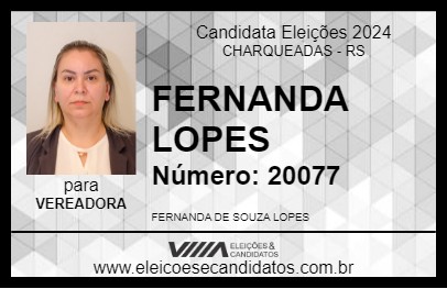 Candidato FERNANDA LOPES 2024 - CHARQUEADAS - Eleições