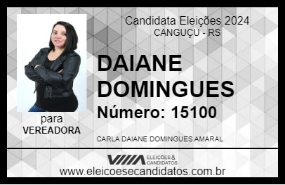 Candidato DAIANE DOMINGUES 2024 - CANGUÇU - Eleições