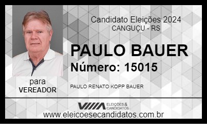 Candidato PAULO BAUER 2024 - CANGUÇU - Eleições