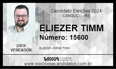 Candidato ELIEZER TIMM 2024 - CANGUÇU - Eleições