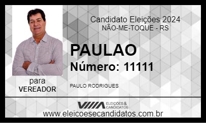 Candidato PAULAO 2024 - NÃO-ME-TOQUE - Eleições