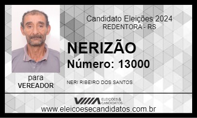 Candidato NERIZÃO 2024 - REDENTORA - Eleições