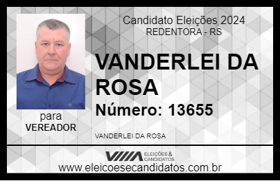 Candidato VANDERLEI DA ROSA 2024 - REDENTORA - Eleições