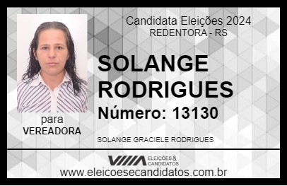 Candidato SOLANGE RODRIGUES 2024 - REDENTORA - Eleições