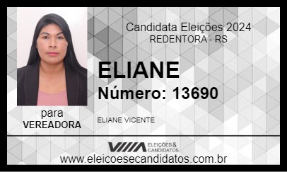 Candidato ELIANE 2024 - REDENTORA - Eleições