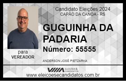 Candidato GUGUINHA DA PADARIA 2024 - CAPÃO DA CANOA - Eleições