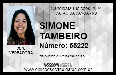 Candidato SIMONE TAMBEIRO 2024 - CAPÃO DA CANOA - Eleições