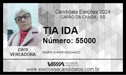 Candidato TIA IDA 2024 - CAPÃO DA CANOA - Eleições