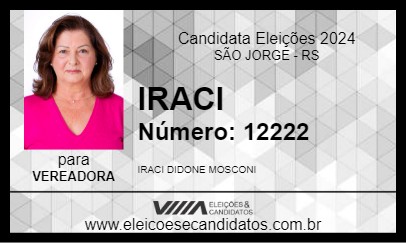 Candidato IRACI 2024 - SÃO JORGE - Eleições