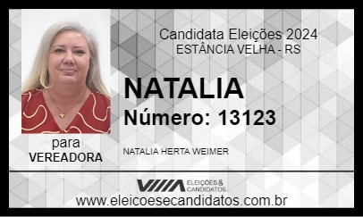 Candidato NATALIA 2024 - ESTÂNCIA VELHA - Eleições