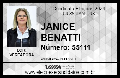 Candidato JANICE BENATTI 2024 - CRISSIUMAL - Eleições