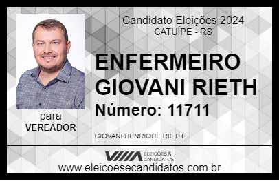 Candidato ENFERMEIRO GIOVANI RIETH 2024 - CATUÍPE - Eleições