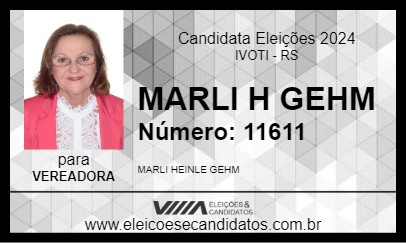 Candidato MARLI H GEHM 2024 - IVOTI - Eleições