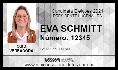 Candidato EVA SCHMITT 2024 - PRESIDENTE LUCENA - Eleições